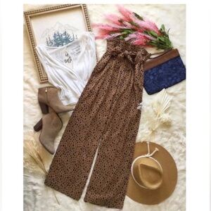 Abercrombie & Fitch Cognac Leopard Paperbag Slacks